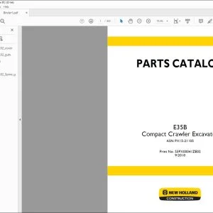 New Holland E35B Compact Crawler Excavator Parts Catalog Manual S3PX00041ZE02 - PDF DOWNLOAD