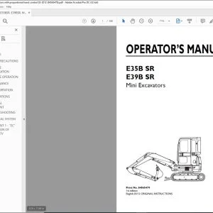 New Holland E35B SR E39B SR Mini Excavators Operator's Manual 84565479 - PDF DOWNLOAD