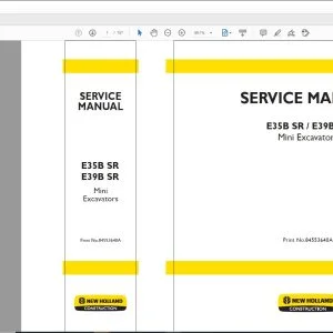 New Holland E35B SR E39B SR Mini Excavators Service Manual 84553640A - PDF DOWNLOAD