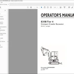 New Holland E35B Tier 4 Compact Crawler Excavator Operator's Manual S2PX00040ZE01 - PDF DOWNLOAD