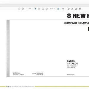 New Holland E35BSR TIER 4 Compact Crawler Excavator Parts Catalog Manual S3PX00038ZE01 - PDF DOWNLOAD