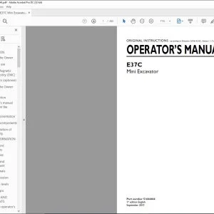 New Holland E37C Mini Excavator Operator's Manual 51644464 - PDF DOWNLOAD