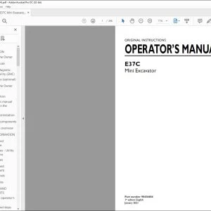 New Holland E37C Mini Excavator Operator's Manual 90436684 - PDF DOWNLOAD