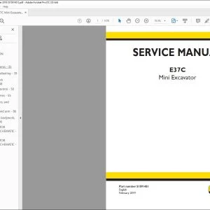 New Holland E37C Mini Excavator SERVICE MANUAL 51591451 - PDF DOWNLOAD