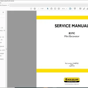 New Holland E37C Mini Excavator Service Manual 51487922 - PDF DOWNLOAD