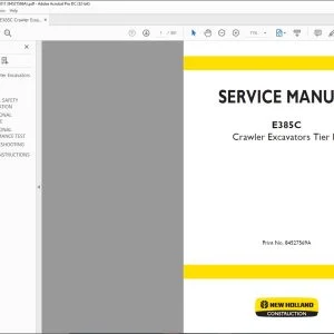 New Holland E385C Crawler Excavators Tier IV Service Manual 84527569A - PDF DOWNLOAD