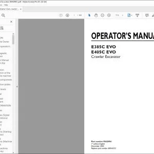 New Holland E385C EVO E405C EVO Crawler Excavator Operator's Manual 90420961 - PDF DOWNLOAD