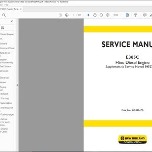 New Holland E385C Hino Diesel Engine Supplement to Service Manual 84527569A - PDF DOWNLOAD