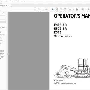 New Holland E45B SR E50B SR E55B Mini Excavators Operator's Manual 84565611 - PDF DOWNLOAD