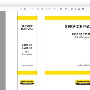 New Holland E45B SR  E50B SR Mini Excavators Operator's Manual 84526500A - PDF DOWNLOAD