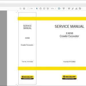 New Holland E485B Crawler Excavator Service Manual 87475986A - PDF DOWNLOAD