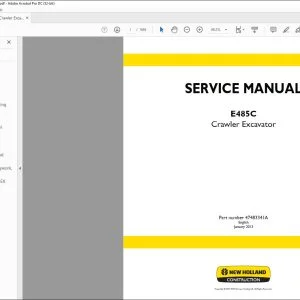 New Holland E485C Crawler Excavator SERVICE MANUAL 47483341A - PDF DOWNLOAD