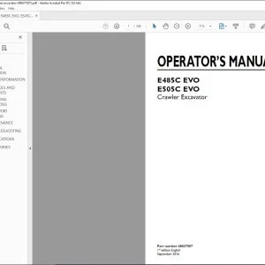 New Holland E485C EVO E505C EVO Crawler Excavator Operator's Manual 48027507 - PDF DOWNLOAD