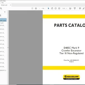 New Holland E485C Mark 9 Crawler Excavator Tier III Non-Regulated Parts Catalog Manual - PDF DOWNLOAD