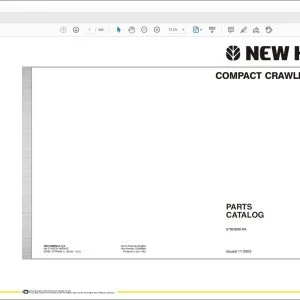 New Holland E50 Compact Crawler Excavator Parts Catalog Manual 87360688 - PDF DOWNLOAD