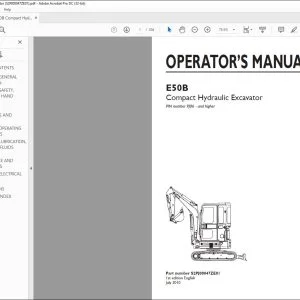 New Holland E50B Compact Hydraulic Excavator Operator's Manual S2PJ00047ZE01 - PDF DOWNLOAD