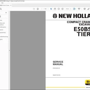 New Holland E50BSR TIER 4 Compact Crawler Excavator Service Manual 87481006 - PDF DOWNLOAD