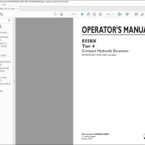 New Holland E55BX Tier 4 Compact Hydraulic Excavator Operator's Manual S2HS00016ZE02 - PDF DOWNLOAD