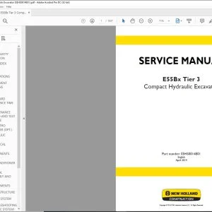 New Holland E55Bx Tier 3 Compact Hydraulic Excavator SERVICE MANUAL S5HS0014E01 - PDF DOWNLOAD