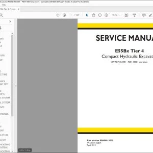New Holland E55Bx Tier 4 Compact Hydraulic Excavator Service Manual S5HS0013E01 - PDF DOWNLOAD
