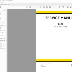 New Holland E60C Mini Excavator Service Manual 51663427 - PDF DOWNLOAD