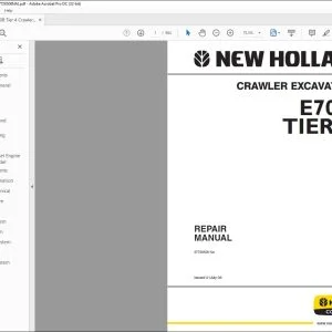 New Holland E70B TIER 4 CRAWLER EXCAVATOR REPAIR MANUAL 87728508NA - PDF DOWNLOAD