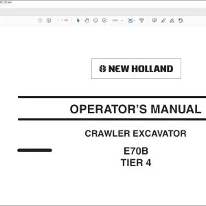 New Holland E70B TIER 4 Crawler Excavator Operator's Manual 87729490 - PDF DOWNLOAD