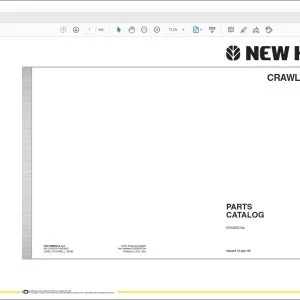 New Holland E70B TIER 4 Crawler Excavator Parts Catalog Manual 87659355 - PDF DOWNLOAD