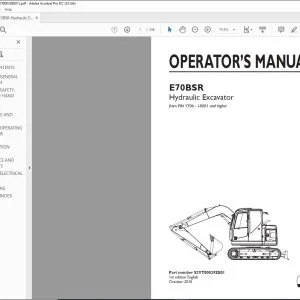 New Holland E70BSR Hydraulic Excavator Operator's Manual S2YT00029ZE01 - PDF DOWNLOAD
