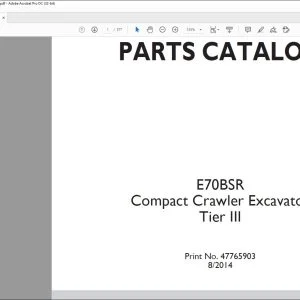 New Holland E70BSR Tier III Compact Crawler Excavator Parts Manual 47765903 - PDF DOWNLOAD