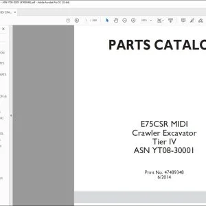 New Holland E75CSR Midi Crawler Excavator Tier IV Parts Catalog Manual 47489348 - PDF DOWNLOAD
