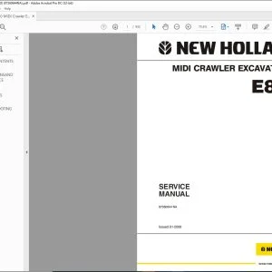 New Holland E80 Midi Crawler Excavator Service Manual 87360644 - PDF DOWNLOAD