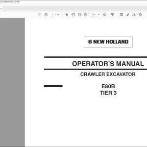 New Holland E80B Tier 3 Crawler Excavator Operator's Manual 87490337 - PDF DOWNLOAD