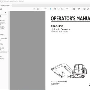 New Holland E80BMSR Hydraulic Excavator Operator's Manual S2LF00013ZE01 - PDF DOWNLOAD