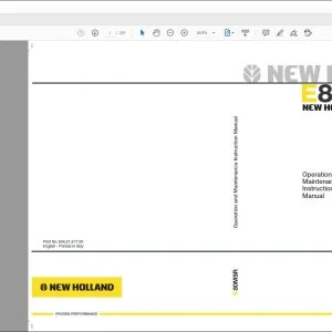 New Holland E80MSR Excavators Operation and Maintenance Instruction Manual 604.21.517.00 - PDF DOWNLOAD