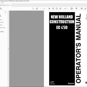New Holland EC 450 Crawler Excavator Operator's Manual 73179397 - PDF DOWNLOAD