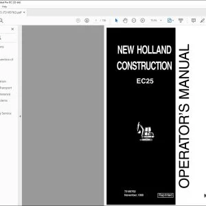 New Holland EC25 Excavator Operator's Manual 73185762 - PDF DOWNLOAD