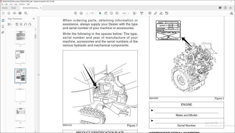 New Holland EH30.B EH35.B Excavators Operator's Manual 87054147 - PDF ...