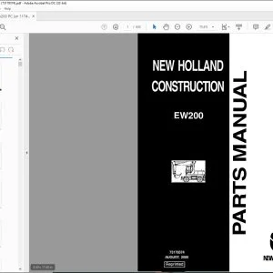 New Holland EW200 Crawler Excavator Parts Manual 73179374 - PDF DOWNLOAD