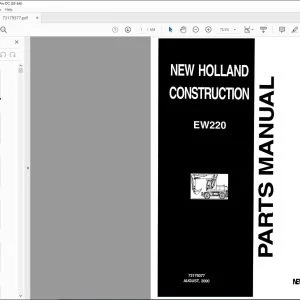 New Holland EW220 Crawler Excavator Parts Catalog Manual 73179377 - PDF DOWNLOAD