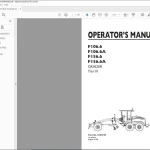 New Holland F106.6 F106.6A F156.6 F156.6A GRADER Tier III Grader Operator's Manual 87609109 - PDF DOWNLOAD