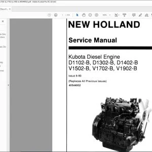 New Holland Ford Kubota Diesel Engine D1102-B D1302-B D1402-B V1502-B V1702-B V1902-B Service Manual 40544002 - PDF DOWNLOAD