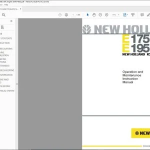 New Holland Kobelco E175B E195B Excavator Operation & Maintenance Instruction Manual - PDF DOWNLOAD