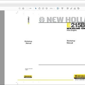 New Holland Kobelco E215BJ Hydraulic Excavator Hino Engine Workshop Manual 87731203 - PDF DOWNLOAD