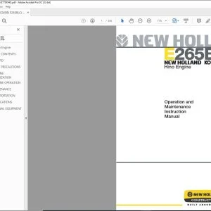 New Holland Kobelco E265BJ E265B E265BLC Hino Engine Operation & Maintenance Instruction Manual 87739540 - PDF DOWNLOAD