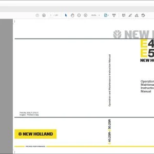 New Holland Kobelco E40.2SR E50.2SR Operation & Maintenance Instruction Manual 6042147501 - PDF DOWNLOAD