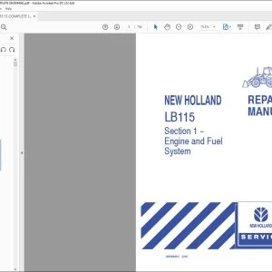 New Holland LB115 Loader Backhoe Repair Manual 86584406 - PDF DOWNLOAD
