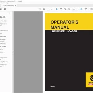 New Holland LB75 Wheel Loader Operator's Manual 86594261 - PDF DOWNLOAD