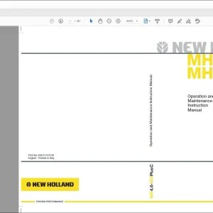 New Holland MH4.6 MHPlus C Operation and Maintenance Instruction Manual 604.21.812.00 - PDF DOWNLOAD