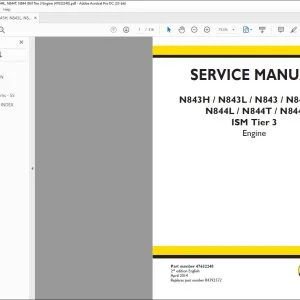 New Holland N843H N843L N843 N844LT N844L N844T N844 ISM Tier 3 Engine Service Manual 47632248 - PDF DOWNLOAD